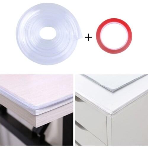Transparent Table Edge Furniture Guard Corner Protectors Bumper Strip with Double-Sided Tape for Cabinets, Tables, Drawers 1M