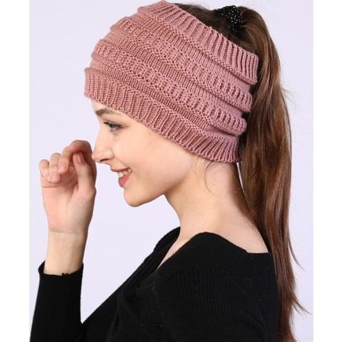 New Knitted Headband Autumn Winter Ladies Widened Face Wash Headgear Ponytail Sport Fitness Woolen Hat Headband
