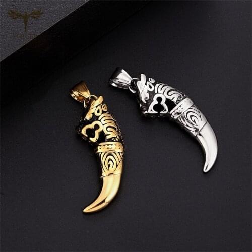 Charm Mens Jewelry Spike Pendant Hollow Stainless Steel Golden Silver Color Accessories Retro Punk Unisex Jewelry Male Gift