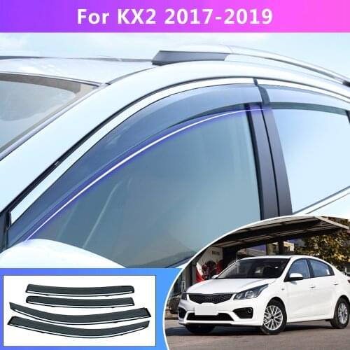 Window Weather Shield Deflector Guard For Kia K2 2017 2018 2019 Car Styling Auto Accessories Sun Rain Visor Awnings 4pcs