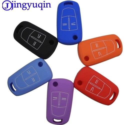 Jingyuqin Remote 2/3 Buttons Silicone Flip Folding Car Key Shell Key Cover Case Case for Vauxhall Opel Corsa Astra Vectra Signum