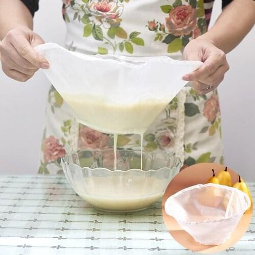 1Piece Nylon Filter Bags Strainer Reusable Soy Milk Filter Bag Nut Milk Bag Tea Coffee Oil Yogurt Filter Net Mesh Kitchen Tools
