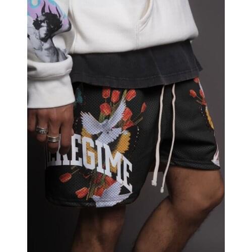Mens high street Short Summer hip hop Shorts 2021 mens casual shorts fitness sports pants summer gym workout mesh breathable