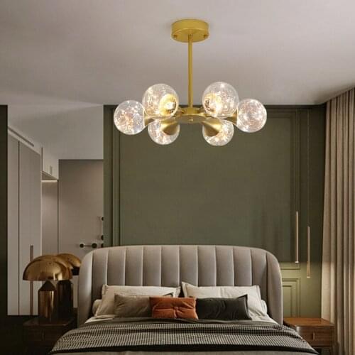 Chandelier led three-color ceiling lamp full of stars, beautiful interior decoration, bedroom and restaurant ceiling lamp