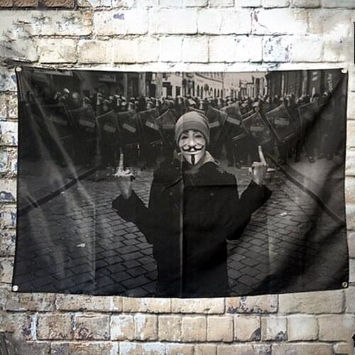 V for Vendetta Classic Movie Poster Flag Banner Tapestry ISN Background Cloth Wall Stickers Bar Cafe Studio Bedroom Decoration