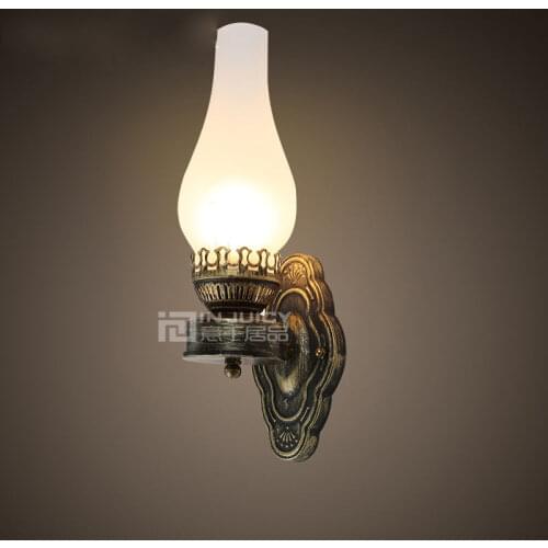 Vintage Edison E27 LED Iron Glass Wall Lamp Kerosene Light Bar Loft Aisle Cafe Hall Home Bedroom Reading Living Room Store Decor