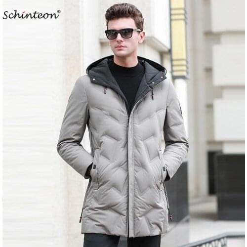Top Quality 2018 Brand New Men Down Jacket 90% white duck Down Hood Warm Outwear Winter Coat New Slim Snow Clothing