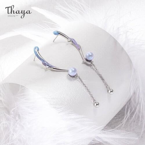 Thaya S925 Sterling Silver Needle Earrings Exquisit Stud Earrings Tassels Fashion Earring Dangle For Women Luxury Fine Jewelry