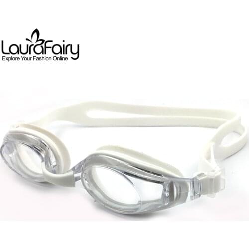 Laura Fairy Women Sports Swim Glasses Fashion White Color Plain Glass Sport Anti-fog Plating Waterproof Swimming Goggles 980AF