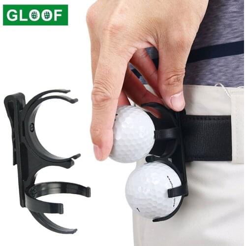 1Pcs Black Portable Rotatable Folding Plastic Golf Ball Clamp Storage Holder with Belt Clip,Golfing Sporting Training Accessory