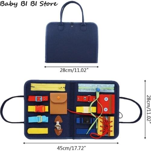 1 Pc Baby Busy Board Montessori Develop Basic Skills Activity Board 14 in 1 Learn to Dress Educational Learning Toys