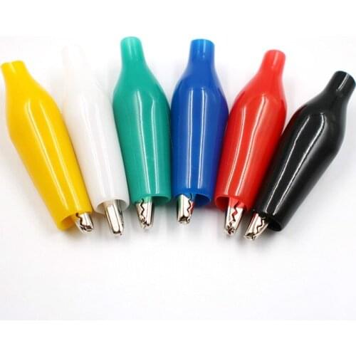 12Pcs Insulation Metal Alligator Crocodile Clip Electric Test 28MM Lead Colorful Red Black Blue Green White Yellow Car Connector