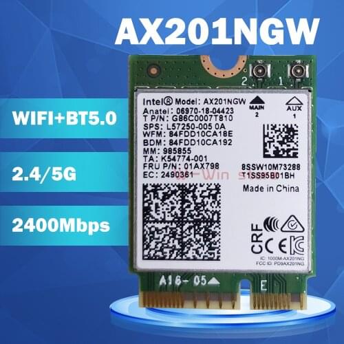 2.4Gbps Wifi 6 Wireless Card For Intel AX201 AX201NGW CNVio 2 Bluetooth 5.0 Network Wifi Card Adapter 802.11ax/ac Windows 10