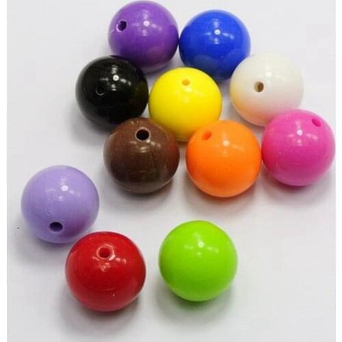 20 Mixed Bubblegum Color Acrylic Round Beads 18mm(0.7") Smooth Ball