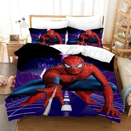 3D Printed Spiderman Superhero Duvet Cover Set Queen King Size Bedding Set Soft Comforter Cover Set for Young Kids Adult Bedroom
