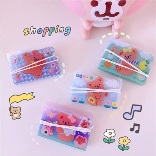 5pcs/pack Portable Cute bear Face Mask Storage Clip Container Foldable Dustproof Mask Holder Cover Disposable Masks Organizers