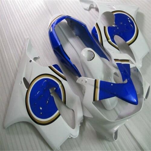 ABS-hot sales Injection mold Fairing Kit for CBR600F4I 04 05 06 07 CBR600 F4I 2004 2005 2007 ABS white blue Fairings set