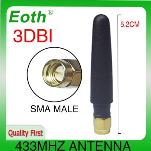 433MHz Antenna lora 3dbi SMA Male Connector 433 MHz Directional Antena Small IOT Waterproof Antenne for Lorawan watermeter 433m