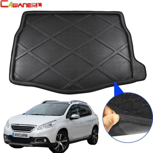 Cawanerl Car Rear Trunk Mat Floor Boot Tray Liner Cargo Carpet Luggage Protector Mud Pad Styling For Peugeot 2008 2013-2018