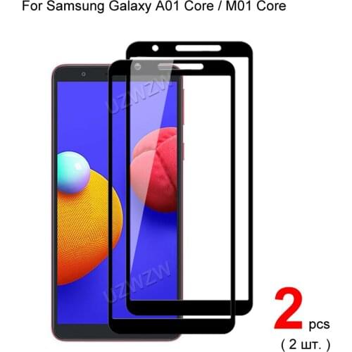 2pcs Glasses For Samsung Galaxy A01 Core / M01 Core Full Cover Screen Protector Protective Tempered Glass Guard