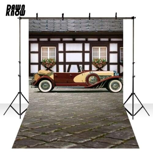 DAWNKNOW Street View Photography Background Photocall Retro Car Photo Shoot Wedding Backdrops Children Photo Studio GY007