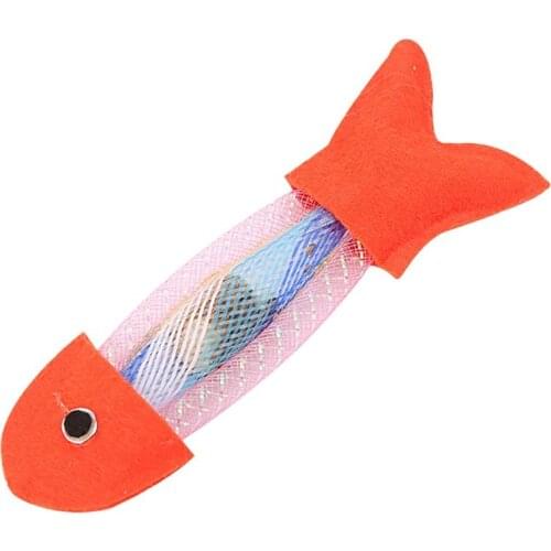 Fish Shaped Silvervine Cat Toys Interactive Cloth Kitten Bite Chewing Toy Cat Teething Toy Pet Supplies