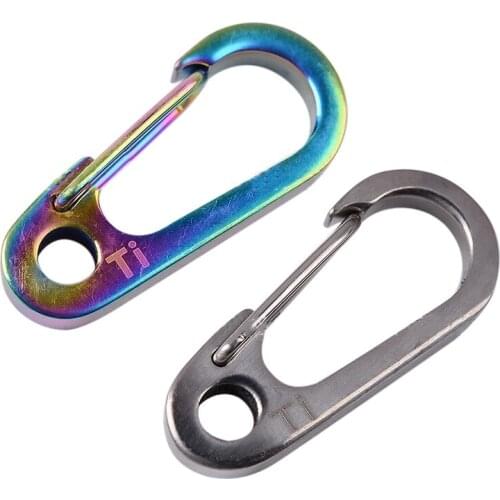 Titanium Alloy Carabiner Ring Keychain Clip Buckle Small Carabiner Clip Titanium Quick Release Keychain Clip