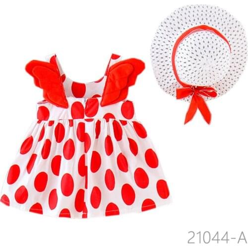 2Piece Summer Toddler Girl Clothes Set Baby Beach Dresses Cute Bow Plaid Sleeveless Cotton Newborn Princess Dress+Sunhat 2012