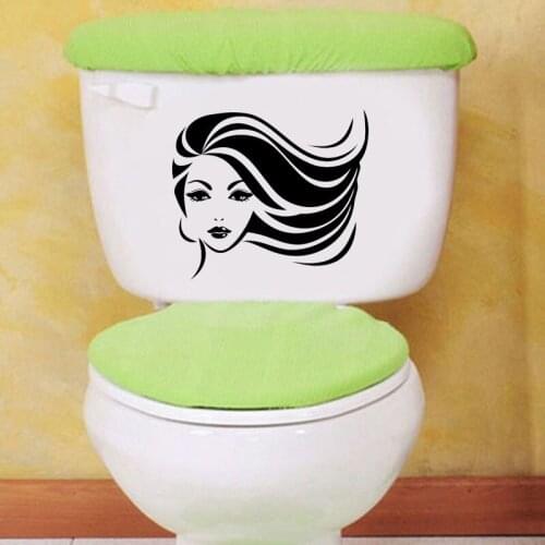 Beauty Pretty Woman Fashion Home Decor Wall Decals Toilet Stickers Vinyl 6WS0236