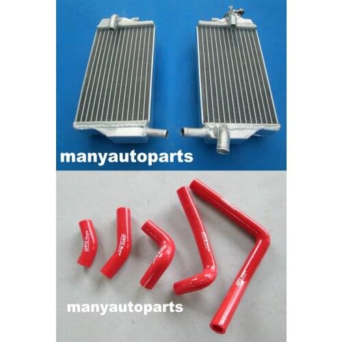 Left with right aluminum radiator&red silicone hose FOR Honda CR 250 R CR250 CR250R 2002 2003 2004 02 03 04