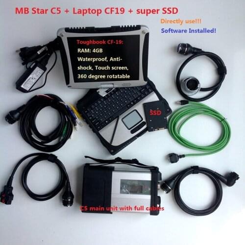 Best Stable MB Star C5 SD Conenct c5 with laptop cf 19 Toughbook diagnostic PC with mb star c5 Software 2020.12 SSD For sd C5