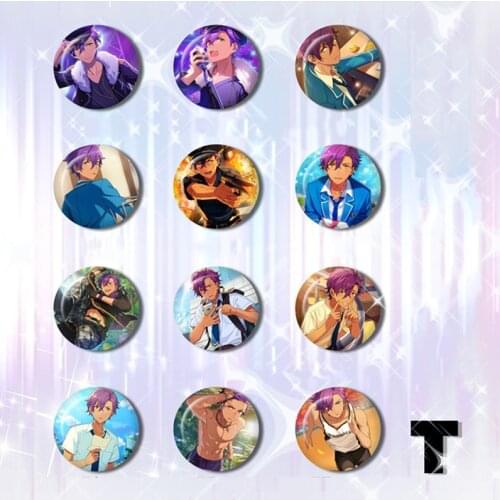 58MM Ensemble Stars Trick Stars Shoufuku Ogres Tsukinaga Suou Tsukasa Koga Adonis Badge Brooch Backpack Brosche Broche