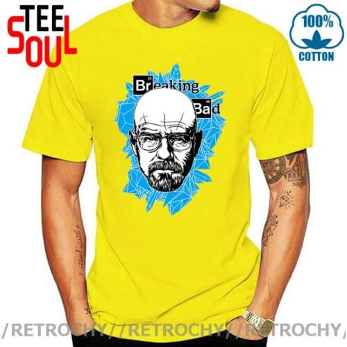 Retrochy TV show Heisenberg T shirt men Breaking Bad T-shirt man Funny blue meth drugs illustration design tshirt mujer camiseta