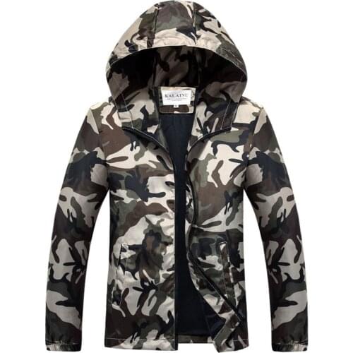 2019 New Camouflage Jacket Coat Men Plus Size 5XL Hooded Camo Jacket Men Slim Fit Mens Windbreaker Jackets with Hood