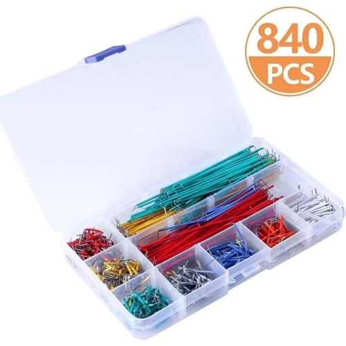 Jumper Wire Kit 840 Pcs Preformed Breadboard Jumper Wire Kit 14 Lengths Assorted Jumper Wire for Breadboard Prototyping Circuits