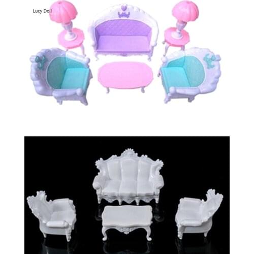 DIY House Sofa Table Chair Lamp Miniature Furniture Sets Children Gift Toys Families Furniture Toys