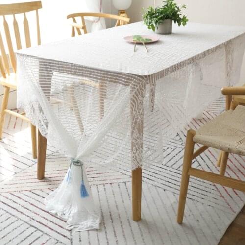 Nordic White Lace Tablecloth Cover Cloth for Restaurant Coffee Table Cafe Desk Table Cloth Room Decor Aesthetic Tablecloth