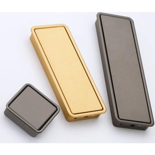 10Pcs Golden Hidden Door Handles Zinc Alloy Recessed Flush Pull Cover Floor Wardrobe Cabinet Handle Home Furniture Hardware