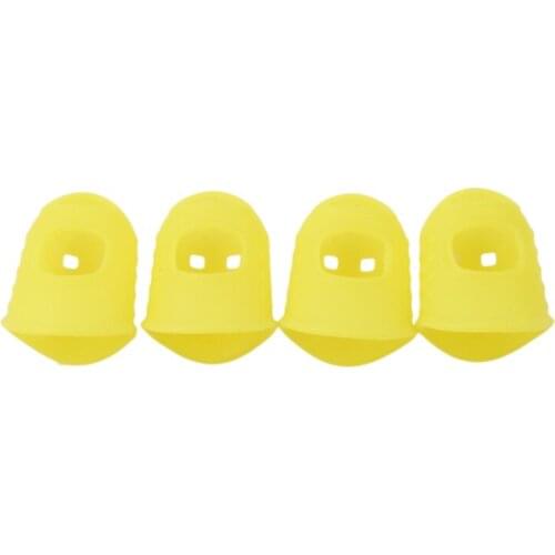 4pcs/lot Durable Silicone Guitar Pick Fingertip Cover Pressed String Finger Protector For Guitar Ukulele