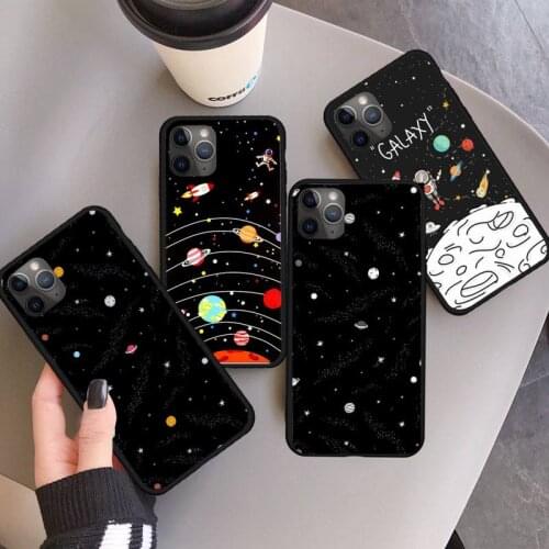 Space starry sky planets Phone Case for iPhone 11 12 pro XS MAX 8 7 6 6S Plus X 5S SE 2020 XR Anti-fall mobile cover
