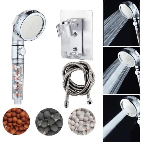 Ajustable Shower Head Water Saving Handheld Bathroom High Pressure Massage SPA Negative Ion Body Get Shower Sprayer