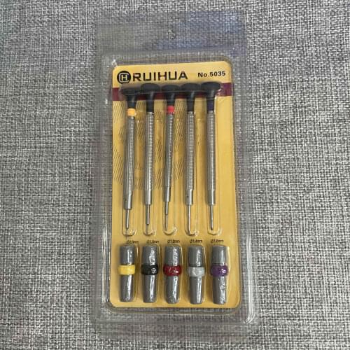 Repair tool rubber head slotted screw screwdriver 5 sets with spare cutter head 0.8-1.6 stainless steel screwdriver