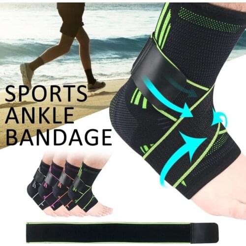 Sports Ankle Wrap Bandage Compression Support Ankle Thick Silicone Pad Moisture-proof Silicone Non-slip Firm Not Easy To Sprain