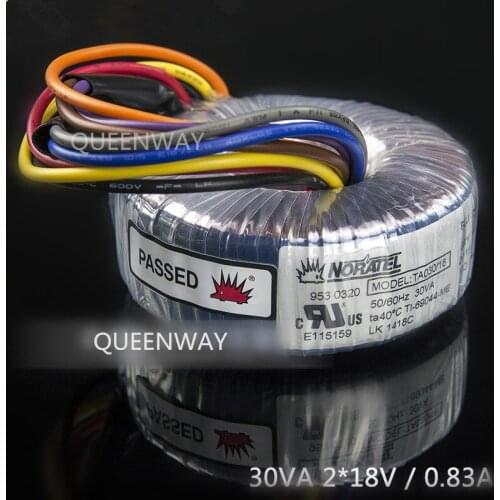T-029 2*18V 0.83A 30W 30VA NEW NORATEL Toroidal Transforme DAC Pre-amplifier Primary Rated Voltage 0V-115V*2 50/60Hz