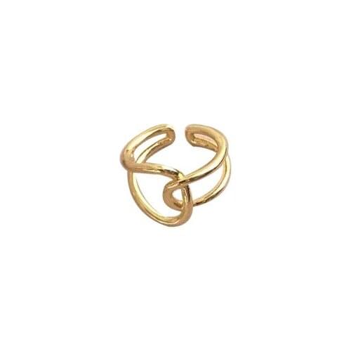 TIMEONLY Korean Fashion Twisted Hollow Alloy Ring Korean Style Simple Charms Rings for Women Ladies Adjustable Accessories