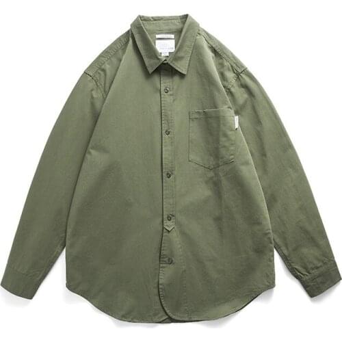 Spring Mens Lapel Shirt American Casual Bagged Work Tops Fashion Outdoor Camping Hiking Sports Cargo Overalls Tactical Garment