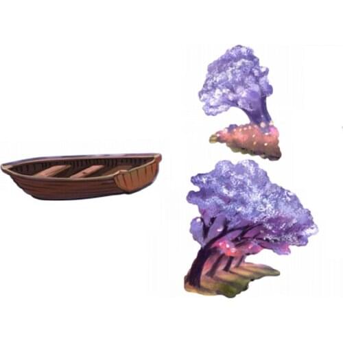 Oriental Breeze Bridge Boat Metal Cutting Dies Scrapbook Embossed Paper Card Album Craft Template Cut Die Stencils New for 2021