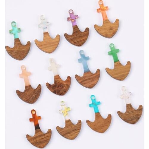 WHSOK 50Pcs 18*28MM DIY Making/Natural Wood & Resin/Pendants For Necklace/Hand Made/Earring Findings/Jewelry Findings Components