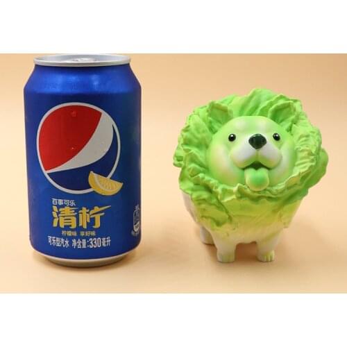 Funny Cute Cabbage Dog Ornaments Desktop Model Handmade Vegetable Puppy Doll Chinese Fortune-teller Figure Kids Collectible Gift