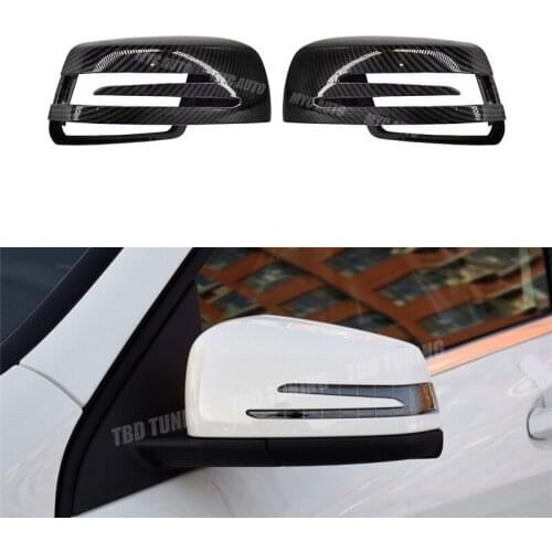 For Mercedes W204 W212 W207 W176 W218 Carbon Fiber Look Mirror Cover for Mercedes A B C E S CLS GLK CLS Class